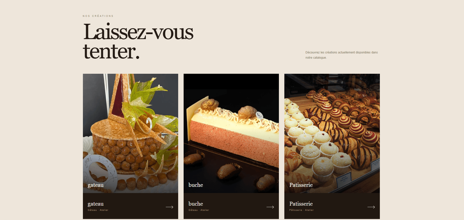 BOULANGERIE — page cakes et créations